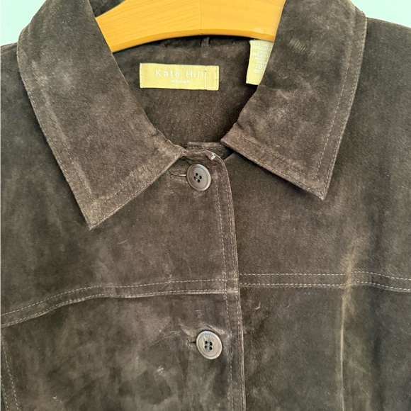 Vintage Kate Hill Chocolate Brown Leather Suede Barn Jacket Women’s size 18W XL - Picture 4 of 16